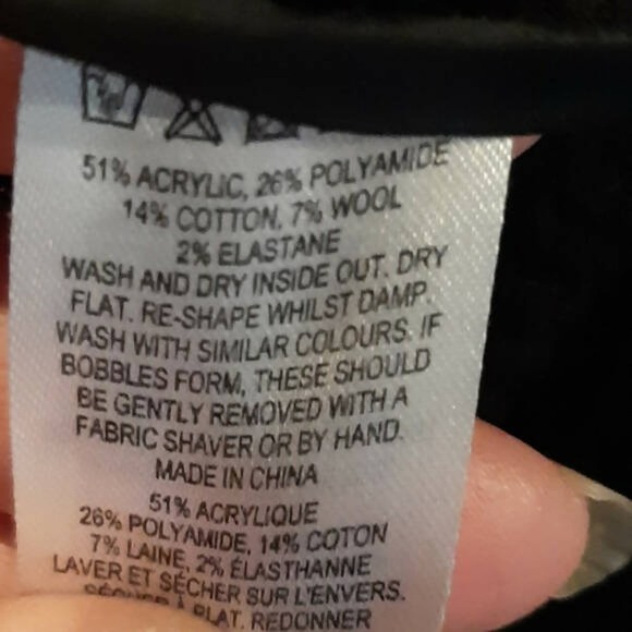 French Connection Orla Balloon Sleeve Turtleneck Wool Sweater - Black SZ L - Picture 8 of 11